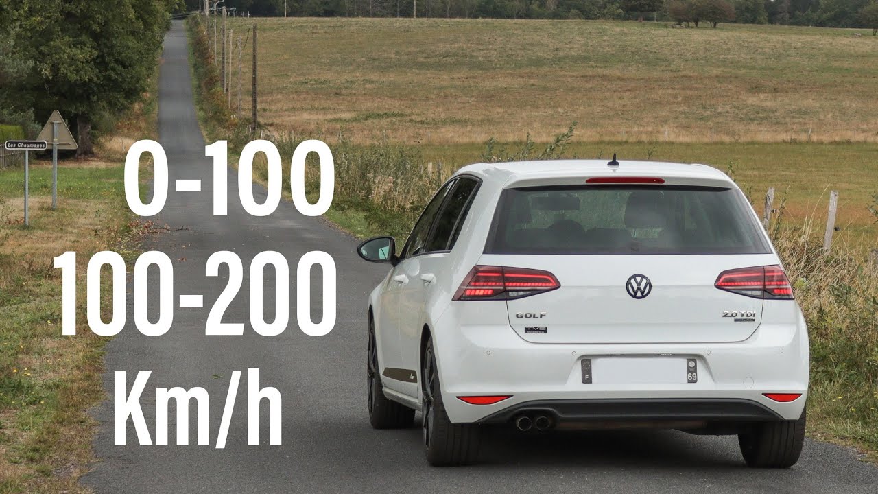 VW GOLF 7 2.0 tdi stage 1 [0-100/100-200km/h] & overview