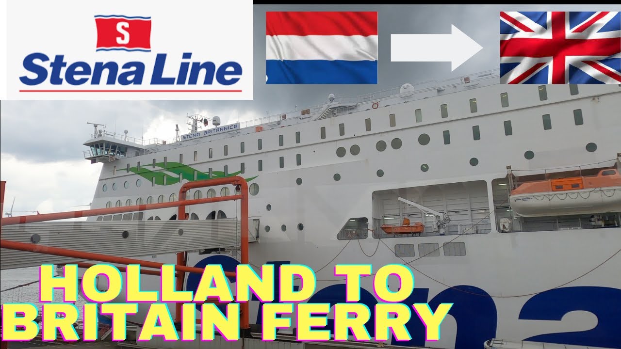 Holland To England. Stena Line Ferry - Day Crossing from Hook of Holland to Harwich, England Holland To England. Stena Line Ferry - Day Crossing from Hook of Holland to Harwich, England