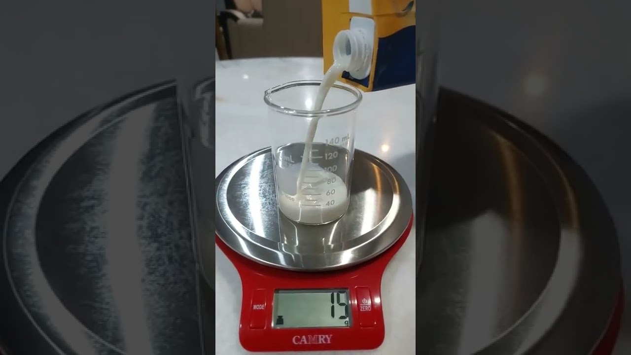 The weight of 100ml of full cream milk The weight of 100ml of full cream milk