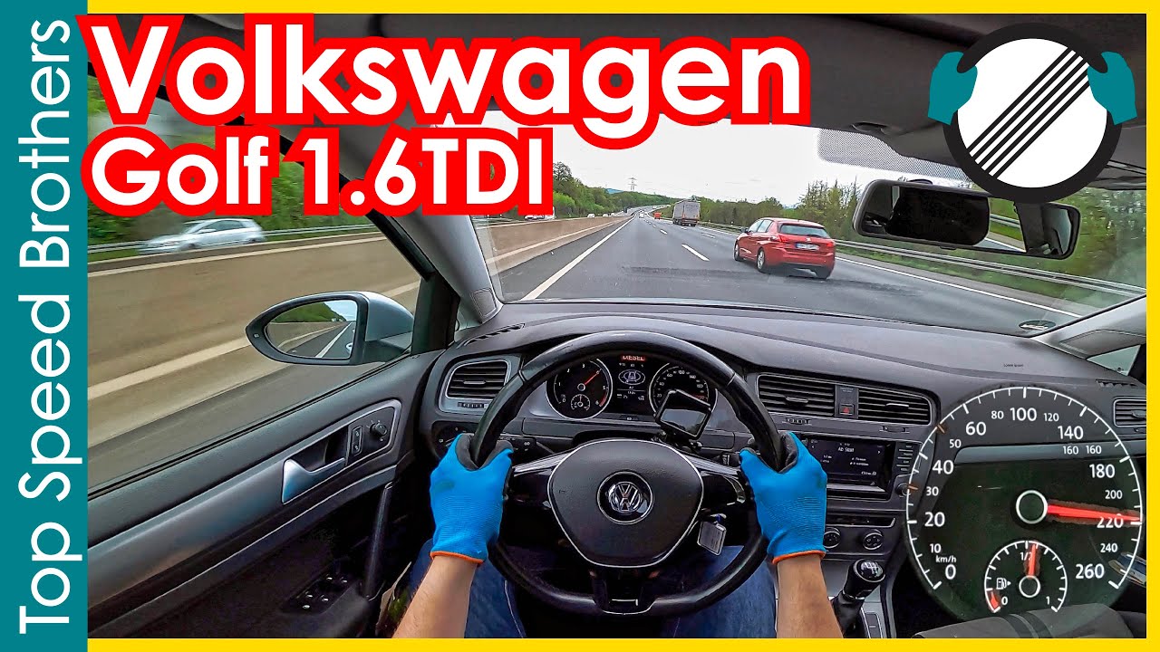 Volkswagen Golf 7 1.6 TDI (2015) POV Top Speed Autobahn #TopSpeedBrothers