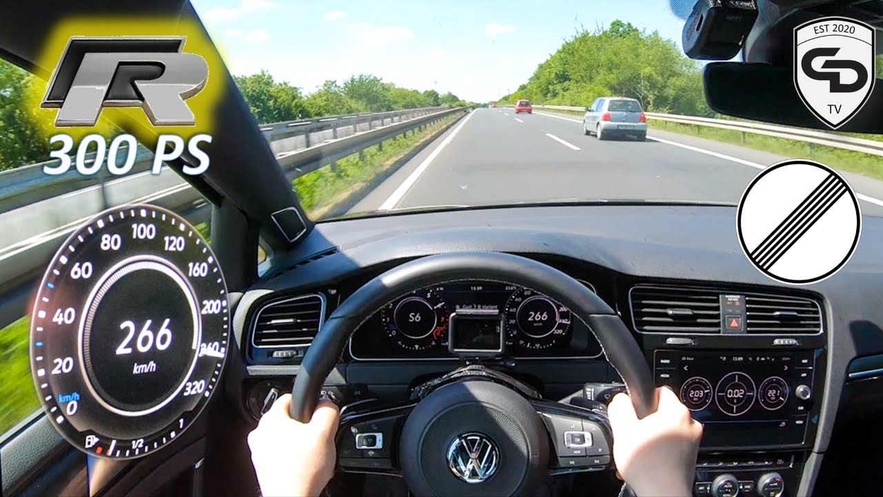 2019 VW Golf 7 R Variant (300 PS) | Onboard TOP Speed on German Autobahn + Sound by ChrisDrivingTV