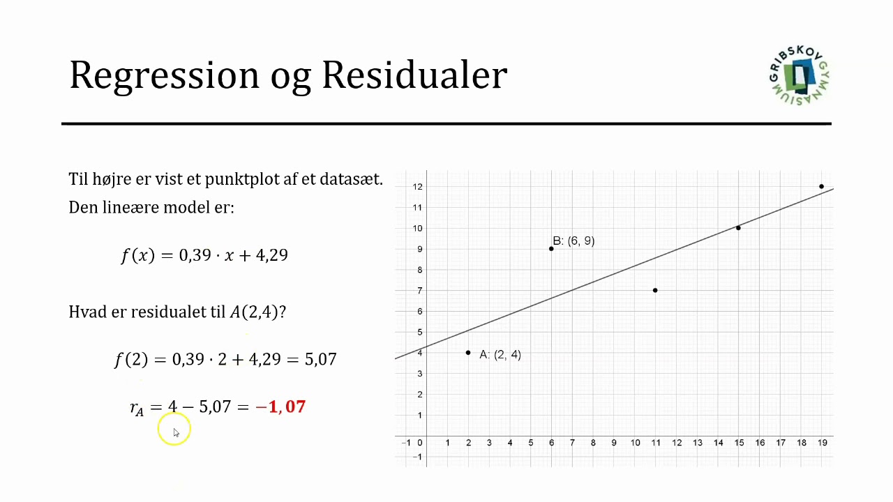 FUNKTIONER - Regression og residualer FUNKTIONER - Regression og residualer