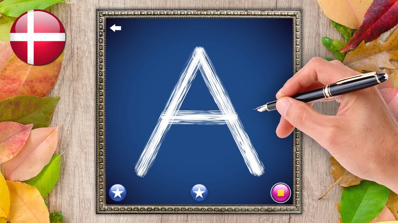 Lær at skrive store bogstaver A-Z - Dansk Alfabet (Danish Alphabet) | Letter School