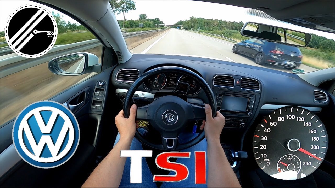VW Golf VI 1.4 TSI DSG 1K 160 PS Top Speed Drive On German Autobahn With No Speed Limit POV