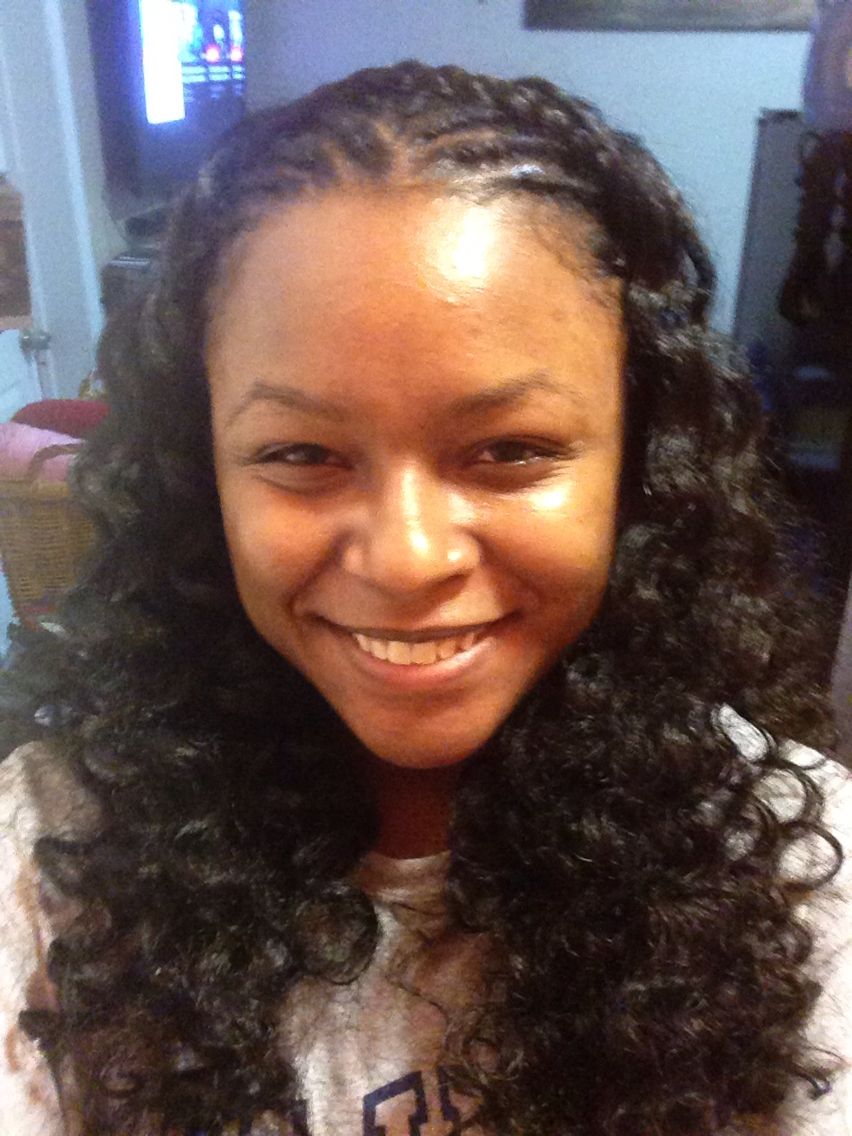 Braided front with crochet braids in back | Braided hairstyles, Hair styles, Curly hair styles naturally Braided Front With Crochet Braids In Back | Braided Hairstyles, Hair Styles, Curly Hair Styles Naturally