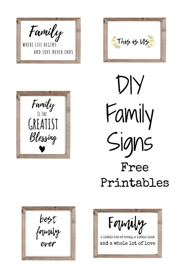 5 Easy Diy Family Signs | Wall Decor Printables, Kitchen Wall Decor Diy,  Family Signs