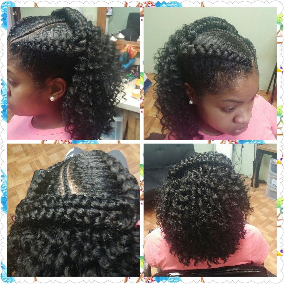 Feed in braids/crochet back | Hair twist styles, Curly crochet hair styles, Braids with curls Feed In Braids/Crochet Back | Hair Twist Styles, Curly Crochet Hair Styles, Braids With Curls