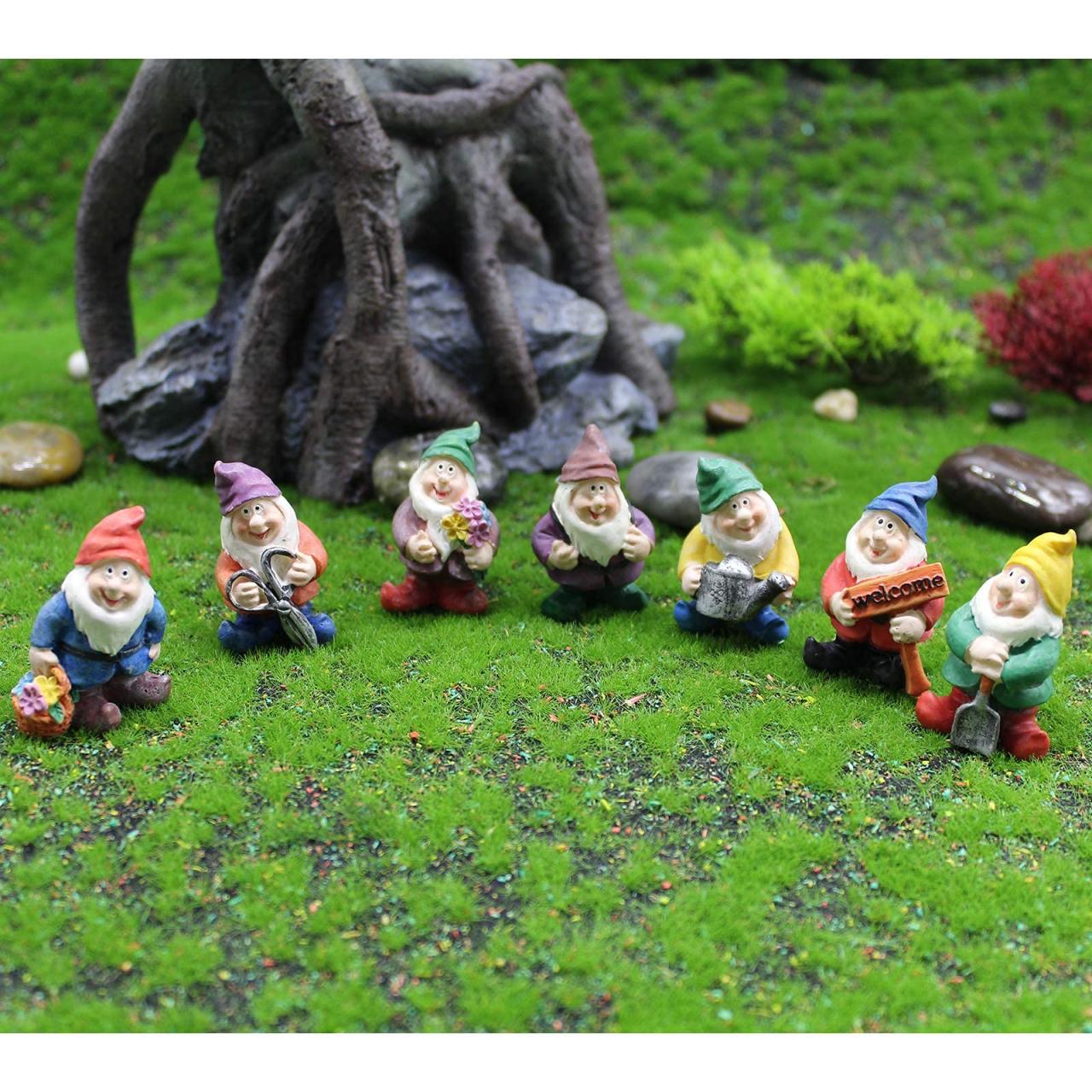 Amazon.Com: Honeyshow Fairy Garden Accessories Outdoor,Garden Gnomes  Decorations-Mini Gnomes Garden Set/Seven Dwarfs Statue For Fairy Garden/Flower  Pot/Home Decoration. : Patio, Lawn & Garden