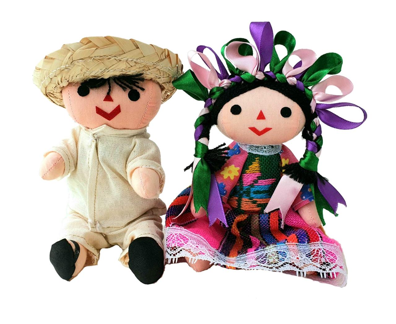 Muñecas Mexicanas Hechas A Mano De Trapo Tradicional, 7 Pulgadas, Rosa Y  Blanco : Amazon.Com.Mx: Hogar Y Cocina