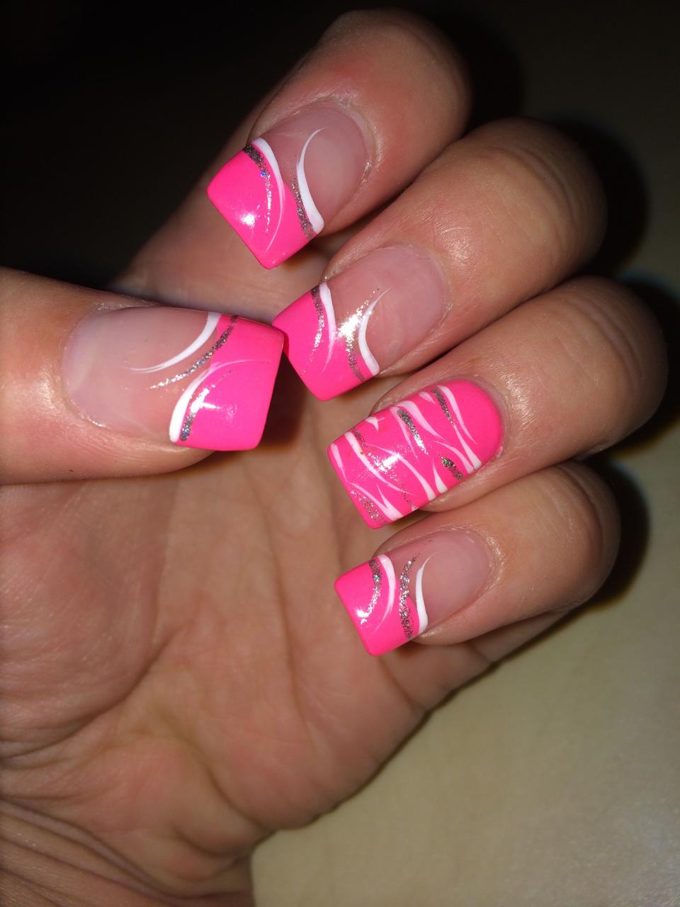 Pink French Manicure. | French Nail Designs, Pedicure Designs Toenails, French  Manicure Nail Designs