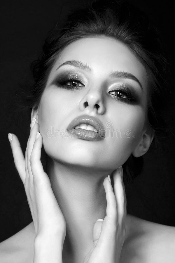Black and White Beauty Portrait of Young Woman Stock Image - Image of black, eyes: 104953199 Black And White Beauty Portrait Of Young Woman Stock Image - Image Of Black, Eyes: 104953199