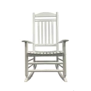 Hampton Bay Patio White Wood Outdoor Rocking Chair Rocker-01 - The Home  Depot