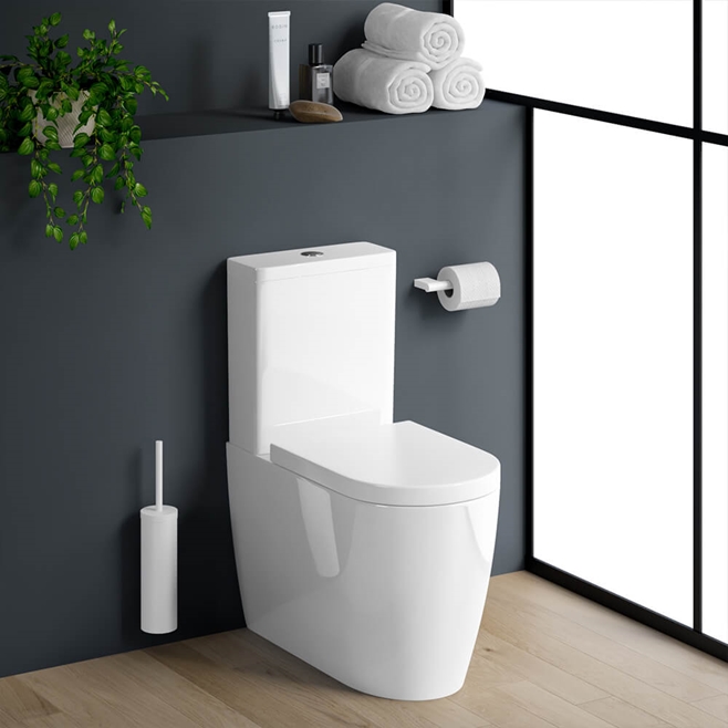 Harbour Clarity Fully Back To Wall Close Coupled Toilet & Soft Close Seat |  Drench