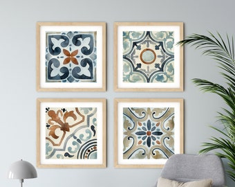 Set of 4 Spanish Tiles Farmhouse Decor Rustic Gallery Wall - Etsy Set Of 4 Spanish Tiles Farmhouse Decor Rustic Gallery Wall - Etsy