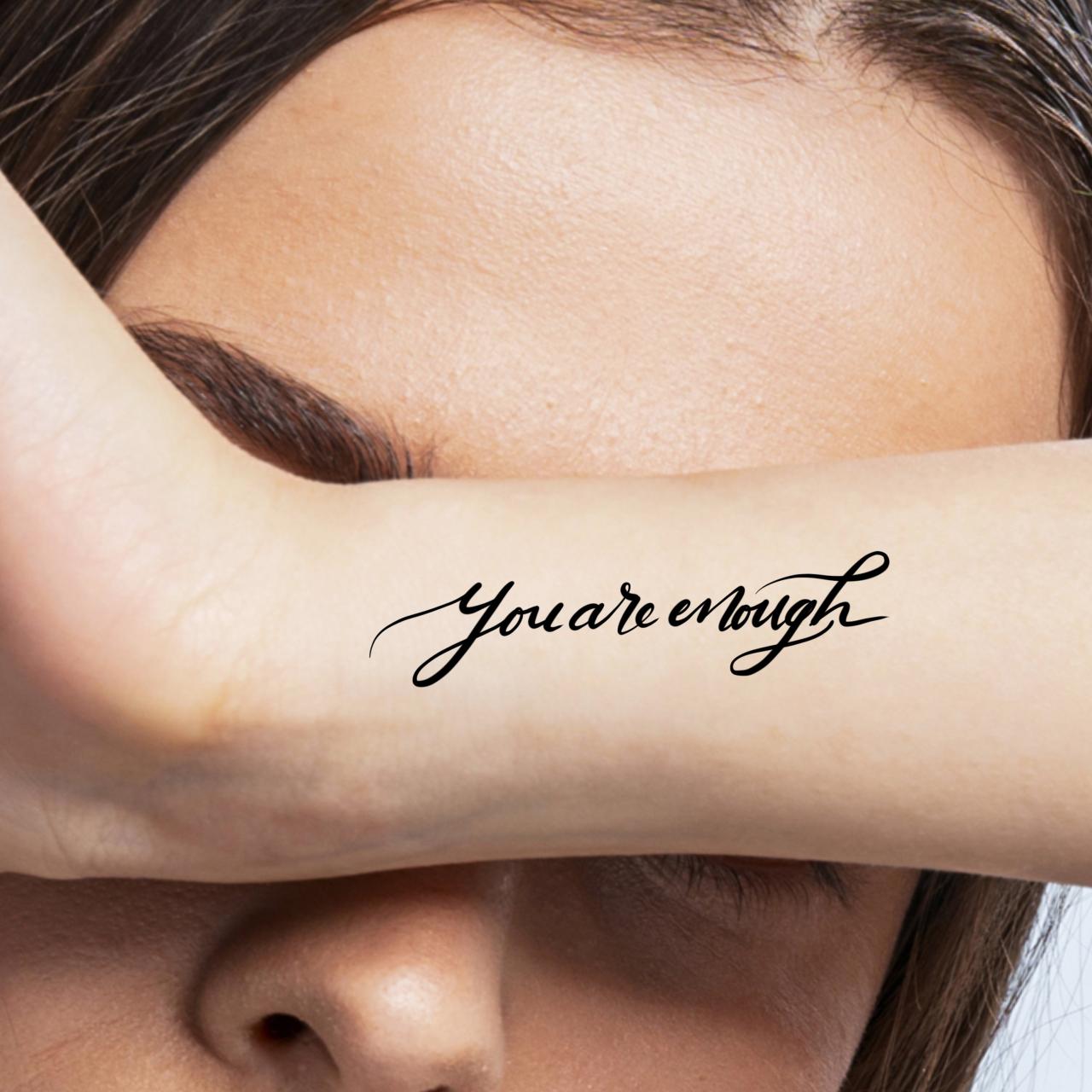 You Are Enough Temporary Tattoo - Etsy Australia You Are Enough Temporary Tattoo - Etsy Australia