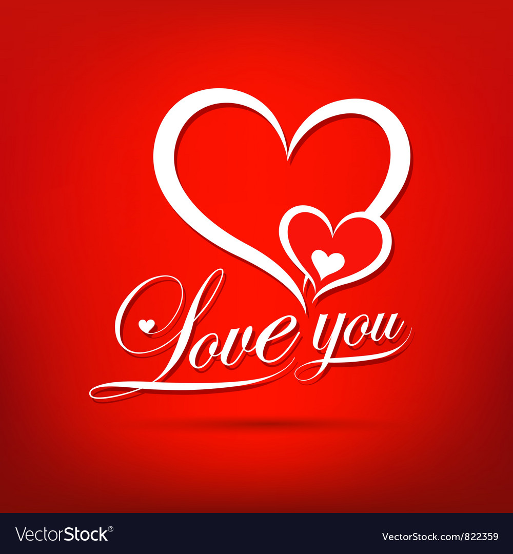 Love You Valentine Day Royalty Free Vector Image