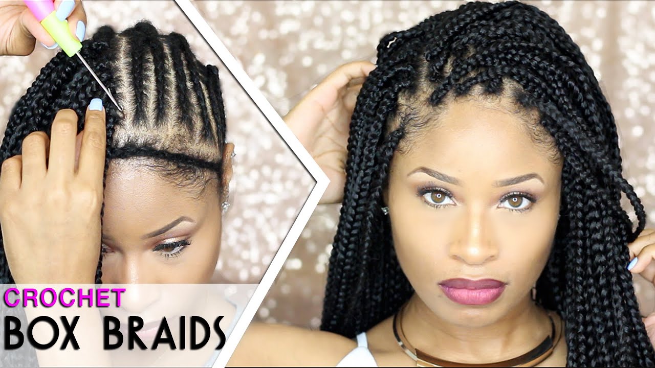 How To ➟ CROCHET BOX BRAIDS 🔥 (looks like the real thing! free-parting) - YouTube How To ➟ Crochet Box Braids 🔥 (Looks Like The Real Thing! Free-Parting) - Youtube