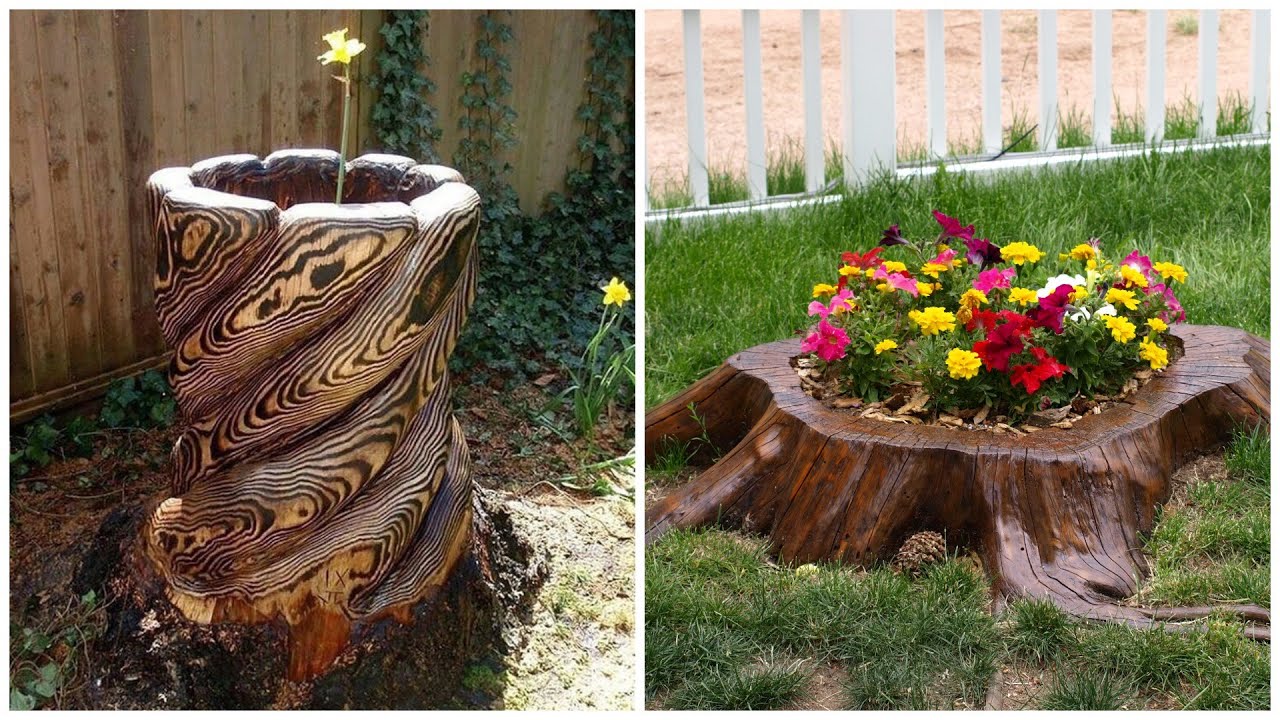 Garden and backyard ideas: examples of using old stumps in landscaping! - YouTube Garden And Backyard Ideas: Examples Of Using Old Stumps In Landscaping! - Youtube