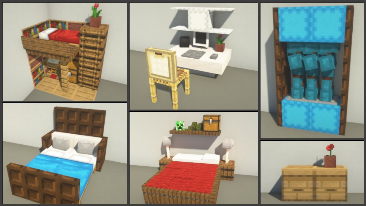 Minecraft: 30+ Bedroom Design Ideas - YouTube Minecraft: 30+ Bedroom Design Ideas - Youtube