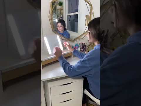 Project 8 new vanity area with flexispot desk, ikea storage, and hi mirror smart makeup mirror Project 8 new vanity area with flexispot desk, ikea storage, and hi mirror smart makeup mirror