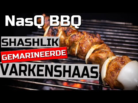 Shashlik van de BBQ - Gemarineerde varkenshaas met ui op een spies! - NasQBBQ Shashlik van de BBQ - Gemarineerde varkenshaas met ui op een spies! - NasQBBQ